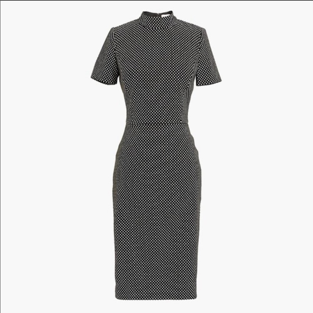 J Crew Black/Gold Mock Neck Shift Dress